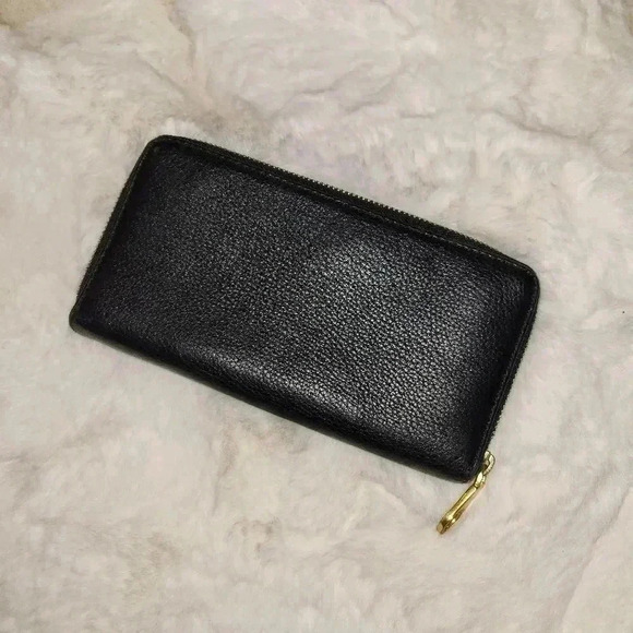 Marc Jacobs Large Black Leather Gold Zip Around Waller - Picture 3 of 5
